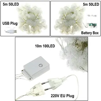 Puffer Palli String LED Tuled AC 220V / Aku Kast / USB 5V Uus Aasta Vanikud Cristmas Väljas Sisekujunduses