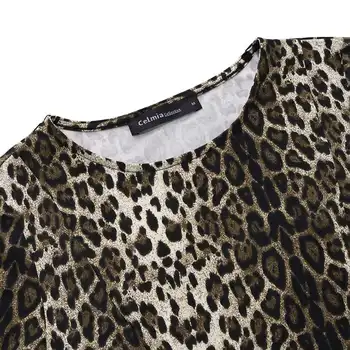 Celmia Vintage Tuunika Top Naiste Peplum Särgid Suvel Lühikesed Varrukad Seksikas Leopard Printida Moe Casual Pluus Pluss Suurusele Blusas Femme