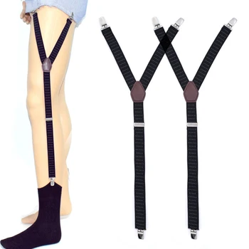 BISI GORO elastne Reguleeritav särk meeste sokk traksid sünteetilisest nahast 3 Klambrid Kortsu-Vastupanu suspender triibuline vintage