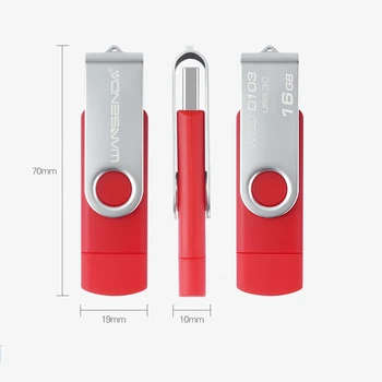 WANSENDA Metallist USB Flash Drive OTG USB3.0 & Micro-usb Pen Drive 256GB 128GB 64GB 32GB Pendrive 2 IN 1 Micro-USB-Mälupulgale