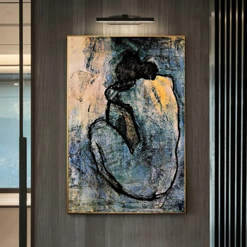 Sinine Alasti Poolt Pablo Picasso Kuulsa Lõuendile Maali Plakatid ja Pildid Seina Art Pilte elutuba Seina Kaunistamiseks Cuadros