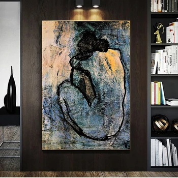 Sinine Alasti Poolt Pablo Picasso Kuulsa Lõuendile Maali Plakatid ja Pildid Seina Art Pilte elutuba Seina Kaunistamiseks Cuadros