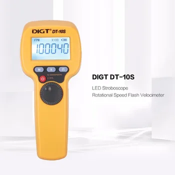 DIGT DT-10S 7.4 V, 2200mAh 60-49999 Valgustab/min 1500LUX Käepide LED Stroboscope Pöörlemissageduse Mõõtmiseks Flash Velocimeter
