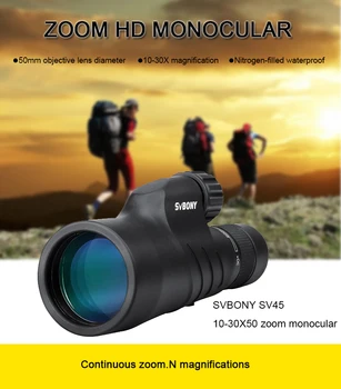 SVBONY monocular binokkel 10-30x50 BAK4 prisma veekindel kõrge suurendusega zoom teleskoobi jahindus, matkamine F9338A