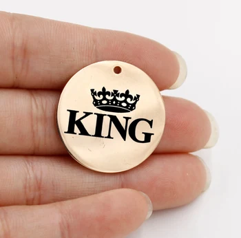 King & Queen Võlusid , Roostevabast Terasest Kuningas Kuninganna Kroon Disaini Võlu, 10tk/palju 3 värvi valida