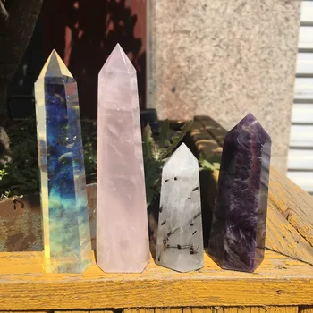 4tk Looduslik kvarts kivi Kollane sulamine kivi obelisk crystal võlukepp punkt, tervendav kivid
