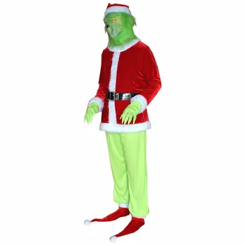 2019 Grinch Kostüüm Halloween, Jõulud Jõuluvana kostüüm Täiskasvanud Grinch Cosplay Kostüüm, Kuidas Grinch Varastas Jõulud Sobiks Varustus