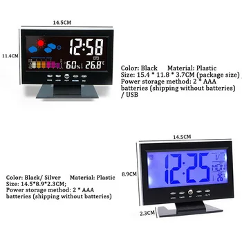 Hääljuhtimine LCD Ekraan Termomeeter Kellad siseruumide Niiskus Jälgida, Elektrooniline Digitaalne näidik Temperatuuri Äratuskell Kalender