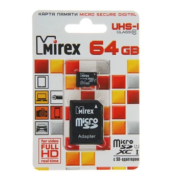 Mirex microSD Card 64GB SDXC UHS-I Class 10 with SD Adapter 1910888