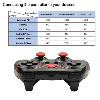 Terios T3 Juhtmevaba mängukontroller Gamepad 3.0 Juhtnuppu Mobiiltelefoni, Tableti, TV Box Omanik on Bluetooth Tugi