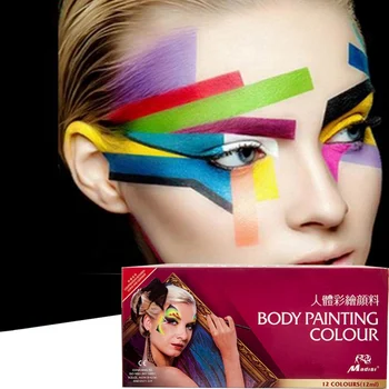 12 Värvi Nägu Body Art Värvimine Kere Värvi Õlimaal Tätoveering Meik Kosmeetika Bodypainting Halloween Pool