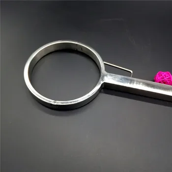Uus BDSM Mees Naine Roostevaba Teras T-Style Cangue Kaela Ring Handcuff Manacle Randme Vaoshoitust Pärisorjus Passe Häbiposti Sugu Mänguasi