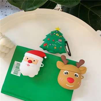 Jõulud kingitus kõrvaklapid protective case cover apple airpods 1 2 loov Jõuluvana armas, traadita bluetooth-peakomplekti kate