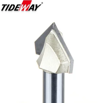 TideWay V Tüüp 3D Puidutöötlemine Milling Cutter PVC, Akrüül Serv Faasimiseks Graveerimine Vahend, Trimmimise Vahend, V, Tüüp Nuga 1/4*1/4