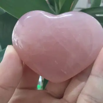1tk 50g Looduslik Töötlemata Roosa Kvarts Kristallid (Raw Isend Tervendavat Reiki Armastuse Kivi) kristall südame palm
