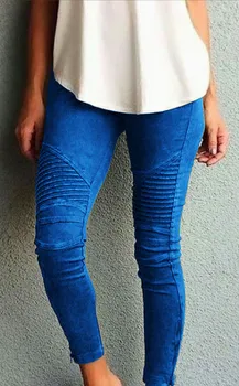 GENPRIOR Kevad Suvine Mood Naiste Vabaaja Püksid Puuvillased ja Kõrge Elastne Slim Kõhn Tõmblukk Plisseeritud Naine Pliiats Püksid Püksid