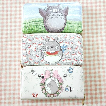 Jaapani Armas Totoro Naiste Sidur Rahakott PU Nahast Rahakotid Naiste Pikk Rahakott Daamid Lukuga Kotis Mündi Rahakott Carteira