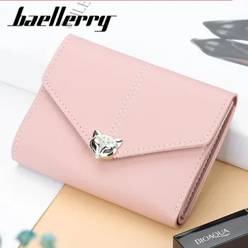 Naiste rahakott-korea, Uus Baellerry mood mini Väike Metallist fox logo lady kaardi rahakott põhjuslik kolm voldid väike rahakott 174Q