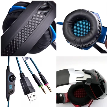 KOTION IGA G2000 Gaming Headset Casque Sügav Bass Stereo-Kõrvaklapid koos Mikrofoniga LED Gaming Mouse Mause DPI Reguleeritav
