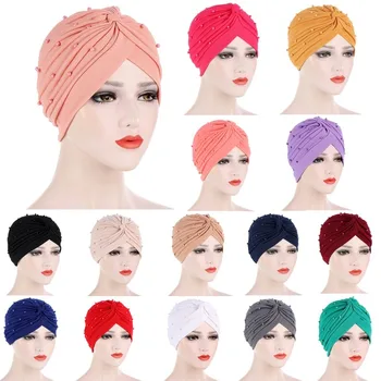 2020. aasta Mood Pärlid Profileerimine Naiste Turban Mütsid Veniv Moslemi Headscarf Mütsi Valmis Kanda Hijab Mütsid India ja Aafrika Müts