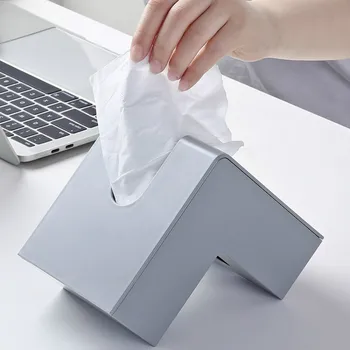 Plastikust kudede kasti Loominguline home office nurgas kahepoolne paberisahtel desktop paber ladustamise kasti salvrätiku hoidja mx11091439