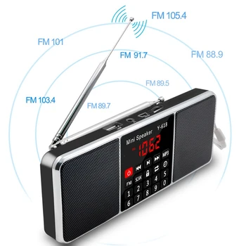 Multifunktsionaalne Digitaalne Fm-Raadio Meedia Kõlar Mp3-Pleier Toetab Tf Kaarti Usb-Ketas Koos Led-Ekraan Ja Taimer Functi
