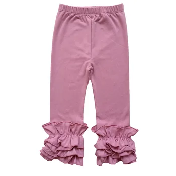 Tolmu Roosa Triple Ruffle Säärised püksid Baby Girl Lapsed triple ruffle püksid väikelapse palju värve