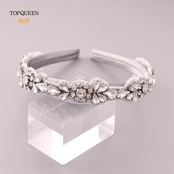 TOPQUEEN S235-FG Luksuslik Pulm Rhinestone Juuksed Tarvikud Pruudi Tiara Headpieces Silver Diamond Peapael Barokk Peapael