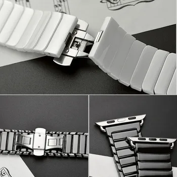 Keraamiline Rihm Apple Watch Band 44 mm 40mm 42mm 38mm Roostevabast terasest käevõru pannal iwatch seeria 5 4 3 38 42 44mm