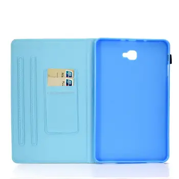 Tableti Kate Samsung Galaxy Tab A6 10.1 2016 T580 T585 Smart Case Pu Nahk Pehme Põrutuskindel Loomade Klapp Anti Slip Kest