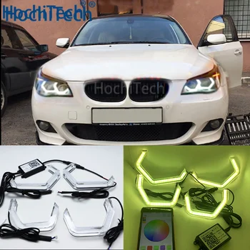 WIFI RGB-Multi-Värviline M4 Ikooniks Stiilis LED Crystal Angel Eye Kerge Komplektid BMW E60 5-Seeria XENON 528i / 535i, Pre LCI ja LCI