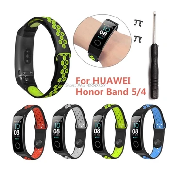 Kaks Värvi Silikoonist Hingav Sport Randmepaela Vaata Bänd Huawei Honor Band 5/4 Smart Watch Käevõru Tarvikud Dropship