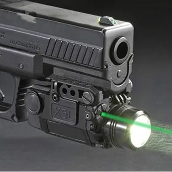 Taktikaline LED Roheline Laser Silmist Taskulamp Combo X5L Universaalne Püstol Püstol Mira Laser Pistol Jaoks Airsoft Glock 17 19 Seeria