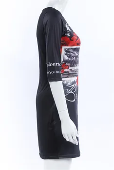 S-5XL Suured Suve Kleit Seksikas Slim Bodycon Õie 3D Print Kleit Naiste Kirja Mini Pool Kleidid, Pluss Suurus Naiste Rõivad