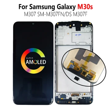 Super AMOLED M30s M307 LCD SAMSUNG Galaxy SM-M307FN/DS M307F Ekraan Touch Sensor Digitizer paigaldus Raam 6.4