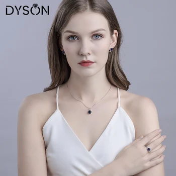 Dyson 925 Sterling Silver Kõrvarõngad Luksus Padi Loodud Nano Sinine Safiir Clip Kõrvarõngas Naiste Pulmad Engagement Ehted