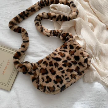 Leopard Rahakotid ja Käekotid Naistele 2020 Faux Karusnaha Crossbody Kotid Naistele Väike Käekott Daamid Palus õlakott