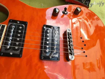 Kaela läbi 6 string elektriline kitarr täispuidust maple top kvaliteetse guitarra electrica