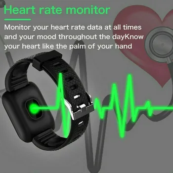 116plus Smart Watch vererõhu Mõõtmine, Südame Löögisageduse Monitor IP67, Veekindel Nutikas Käevõru 1.3 tolline Ekraan