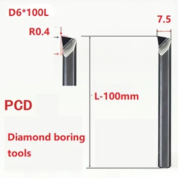 Diamond igav vahend, treimiseks treipingi vahendid kandis lõikur PCD CNC Puuril baar natuke terasest keha 6mm auk vahend töötlemise alumiinium messing