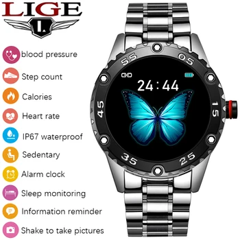 LIGE Terasest Bänd Smart Watch Meeste Südame Löögisageduse, vererõhu Monitor Sport Multifunktsionaalset Mode Fitness Tracker Veekindel Smartwatch