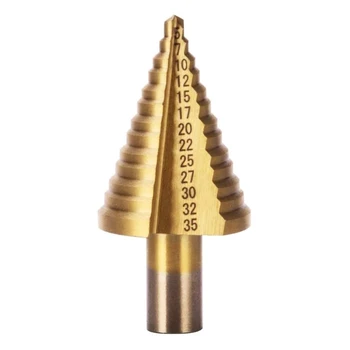 5-35mm Meetriline HSS Titaan Kaetud Step Drill Bit Puidu-Metalli-Core Augu Puurimine Ring Varre Lõikur Tööriist