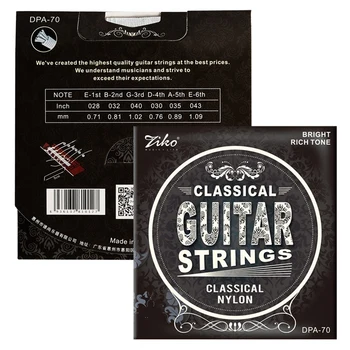 Ziko Dpa-70 Klassikaline Kitarr Strings Nailon Core Hõbetatud Vask Haava Kõrge Pinge