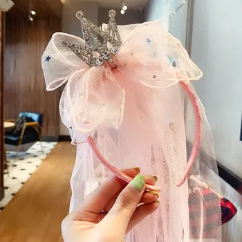 Korea Laste Juuksed Vibu Pits Tülli Hairband Printsess Crown Loor Armas Beebi Tüdruk Peakatet Fotograafia