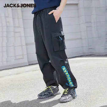 JackJones Meeste Loose Fit Cargo Püksid Kirjas Trükitud Suurte Taskutega Vabaaja Streetwear Püksid| 220314075