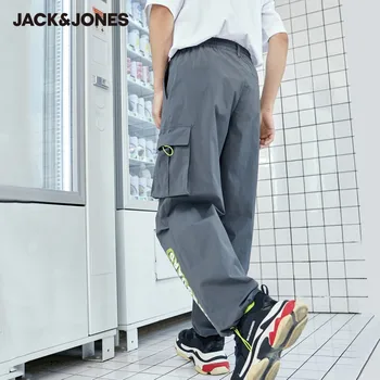JackJones Meeste Loose Fit Cargo Püksid Kirjas Trükitud Suurte Taskutega Vabaaja Streetwear Püksid| 220314075