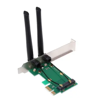 Traadita Võrgu Kaart WiFi Mini PCI-E Express PCI-E Adapter 2 Antenniga Välise ARVUTI võrgukaardid