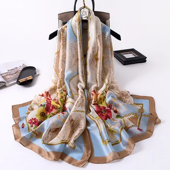 2020 Daamid Mood Asteekide Kašupähklid Õie Siidist Sall Sall Hispaania Luksus Brändi Rannas Suvel Wrap Sjaal Bufanda Mujer Hijab 180*90Cm