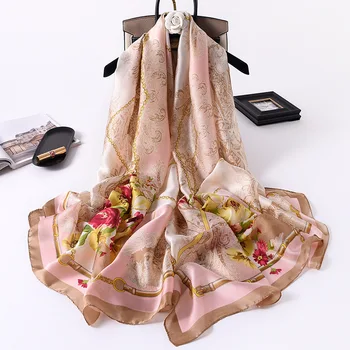 2020 Daamid Mood Asteekide Kašupähklid Õie Siidist Sall Sall Hispaania Luksus Brändi Rannas Suvel Wrap Sjaal Bufanda Mujer Hijab 180*90Cm