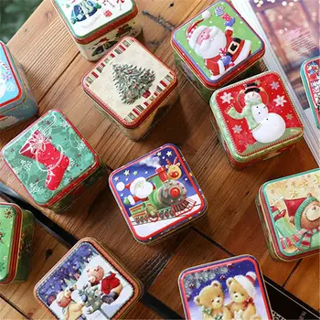Kinkekarbis Christmas Candy Pakendi Laste Kingitused Väike Kast Tina Biskviit Pakendi kinkekarbis jõuluehe Crafts12PCS